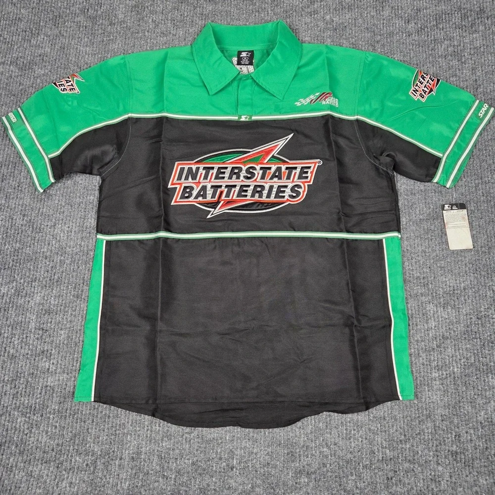 Vintage Starter NASCAR Men Joe Gibbs Racing Interstate Batteries 18 Crew Shirt M